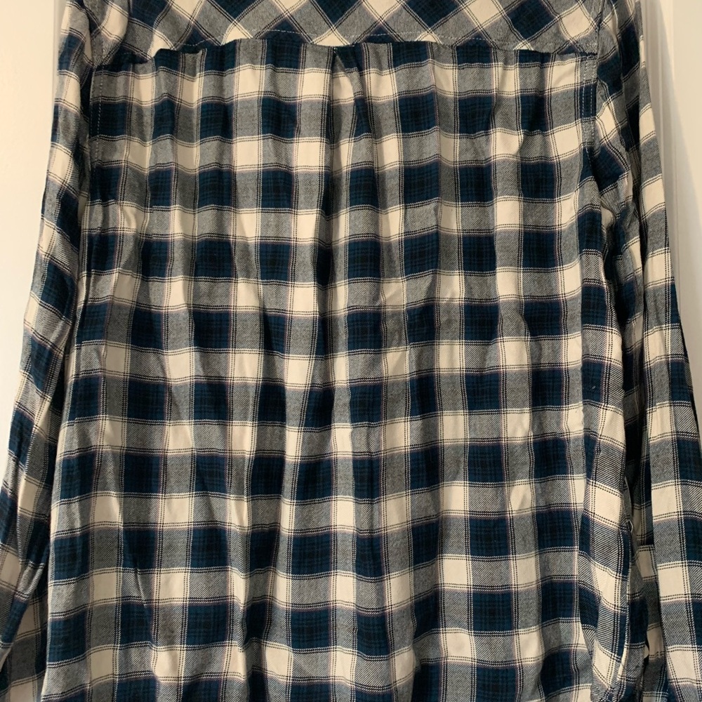 Lucky Brand Navy and Cream Plaid Shirt - Picture 4 of 9